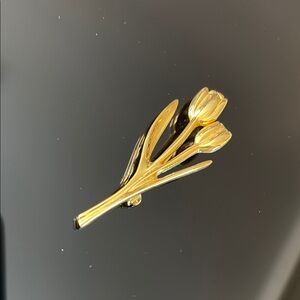 Gold Tulip Brooch Jewelry